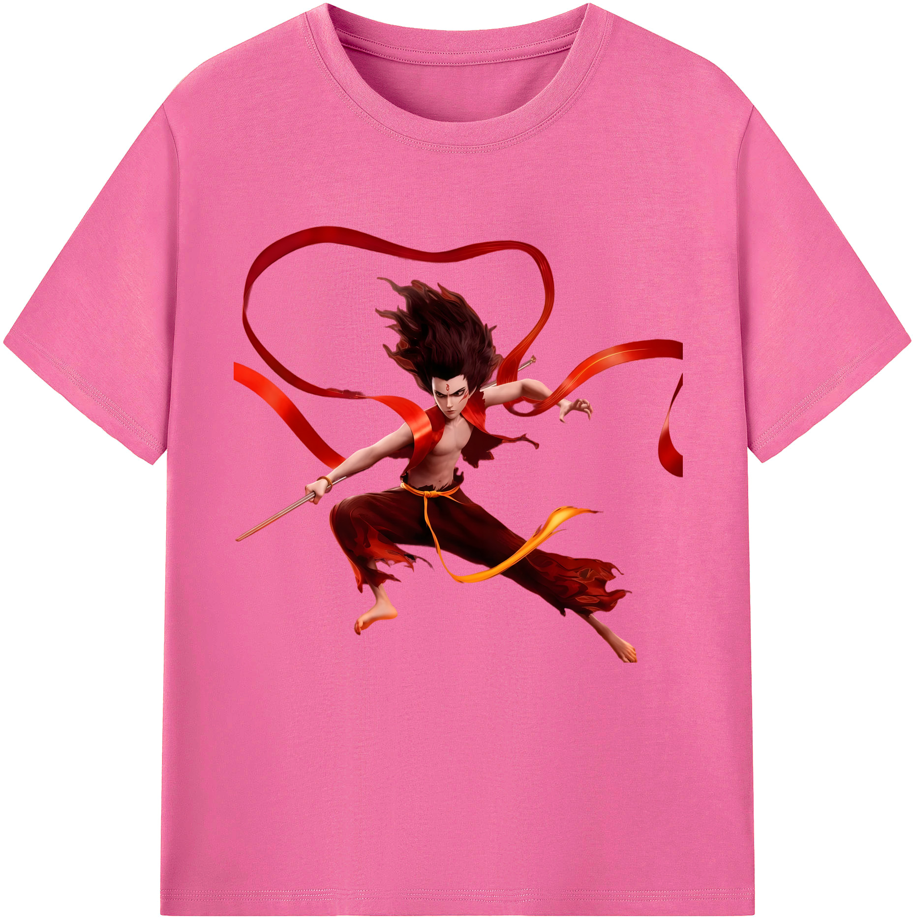 （画像用） Ne Zha 2 ナタ 魔童の大暴れ レディースカジュアルプリントTシャツ（綿100％）